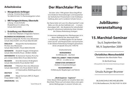 Der Marchtaler Plan - Erzdiözese Salzburg