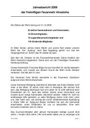 Jahresbericht 2008 der Freiwilligen Feuerwehr Alveslohe - bei der ...