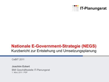 BMI - Joachim Eckert - Nationale E-Government-Strategie ... - Bund.de
