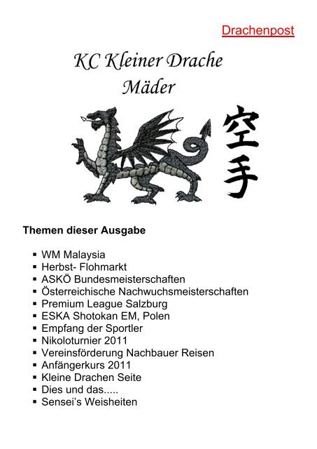 Drachenpost 2011 12 - Karateclub Kleiner Drache Mäder