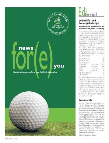 News for(e) you - Oktober 2011 - Golfclub Montafon