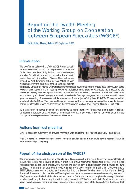 Report on the Twelfth Meeting of the Working - Euroforecaster.org ...