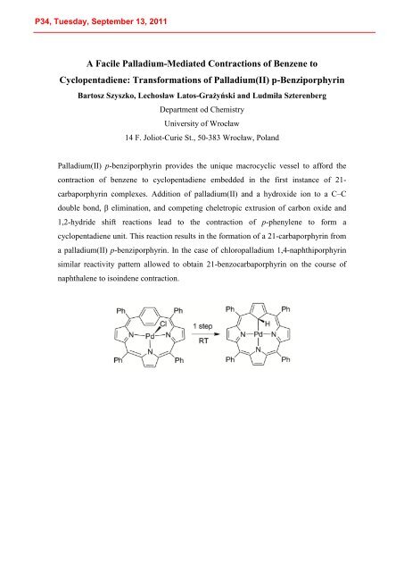 International Summer School PROGRAM - Laboratoire d'Infochimie ...