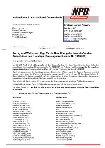 001_2009_Wahlvorschläge_Nowak (PDF) - NPD-Stuttgart