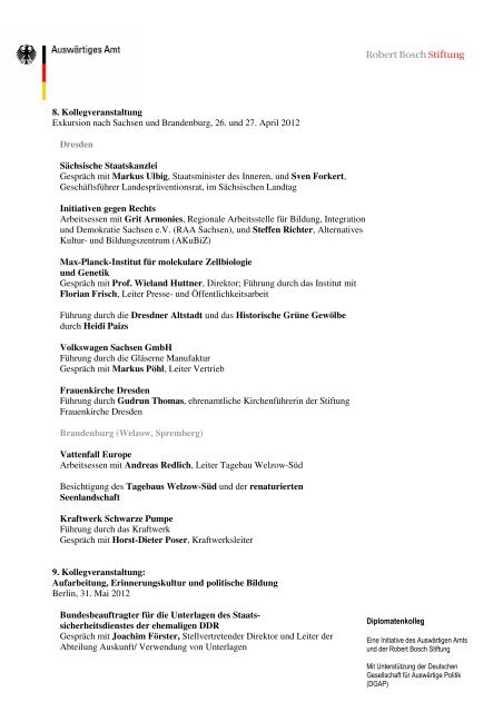 7. Diplomatenkolleg Programm (PDF) - Robert Bosch Stiftung