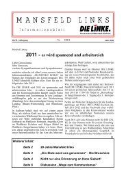 Ausgabe Januar 2011 - DIE LINKE. Kreisverband Mansfeld-Südharz