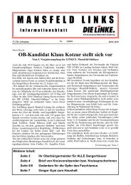 Ausgabe Februar 2010 - DIE LINKE. Kreisverband Mansfeld-Südharz