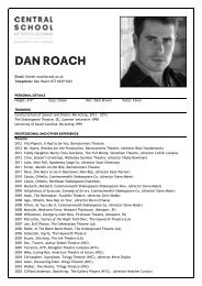 Dan Roach - Central School of Speech & Drama