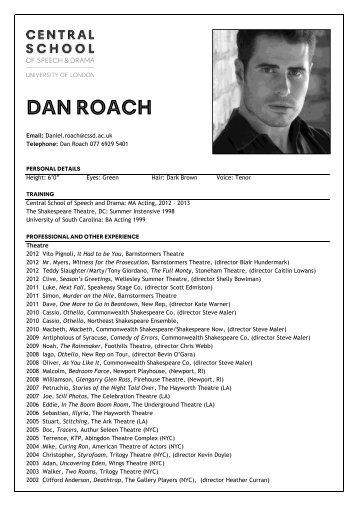 Dan Roach - Central School of Speech & Drama