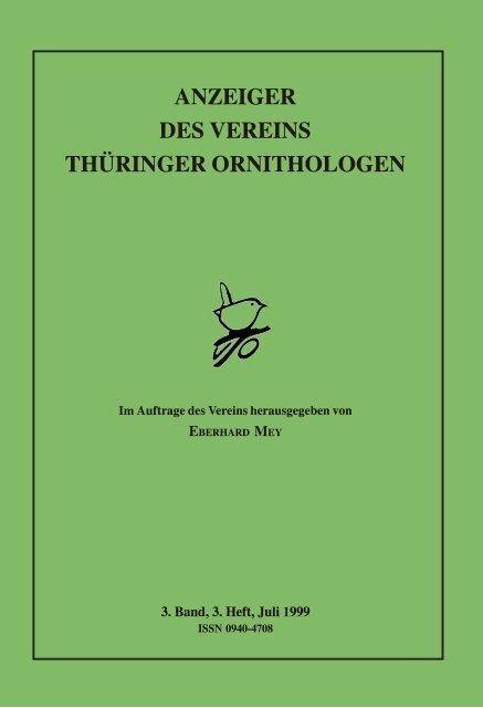 anzeiger des vereins thüringer ornithologen - Verein Thüringer ...