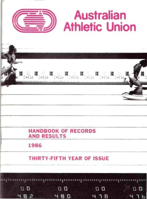 Athletics Australia Almanac - 1986