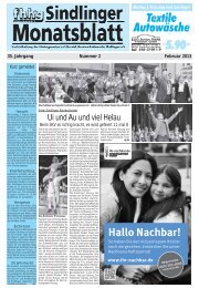 Sindlinger Monatsblatt Februar 2013 - Sindlingen