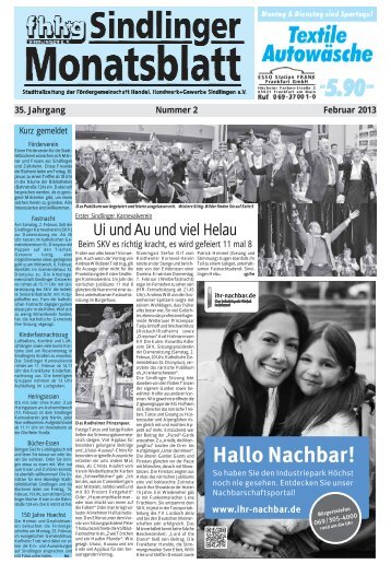 Sindlinger Monatsblatt Februar 2013 - Sindlingen