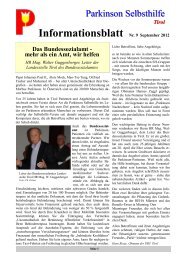 Informationsblatt Nr. 9 September 2012 - Parkinson Selbsthilfe ...