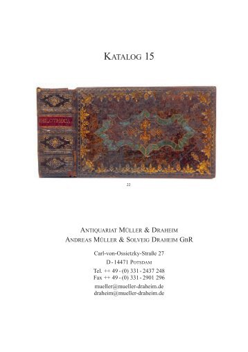 Katalog Nr. 15* - Antiquariat Müller & Draheim