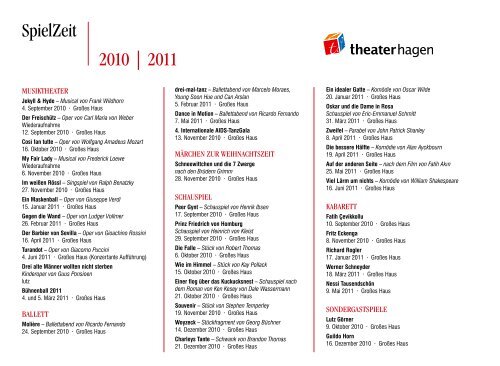 SpielZeit 2010 | 2011 - Theater Hagen