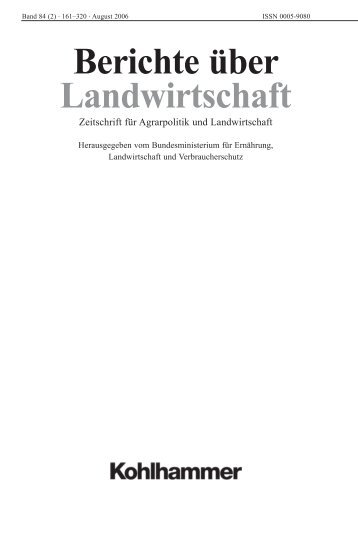 Berichte über Landwirtschaft - BMELV