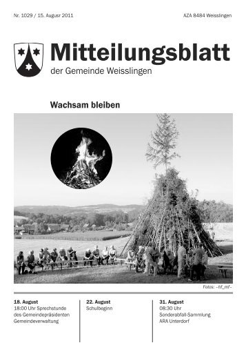 Mitteilungsblatt - Weisslingen