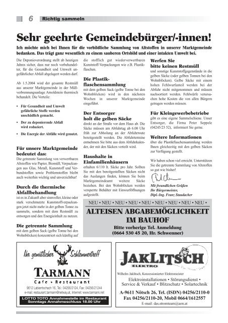 Mitteilungsblatt - Marktgemeinde Nötsch