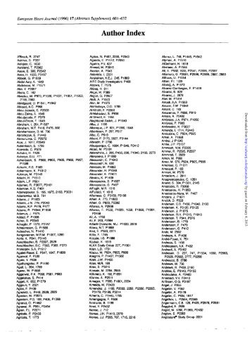 Author Index - European Heart Journal