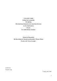 Universität Leipzig Institut für Germanistik WS 2005/06 - Thomas Mann