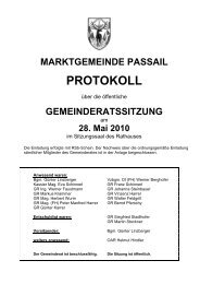 Gemeinderatssitzung, 28. Mai 2010 - Passail