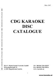 Dvd Karaoke Disc Catalogue Musik Sound Vertriebs Gmbh