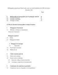 8 Bibliographie de monographies pour la pédagogie musicale - SMPV