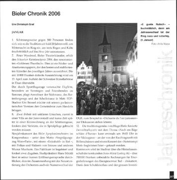 Bieler Chronik, 2006 (pdf, 48.7MB) - Stadtbibliothek Biel