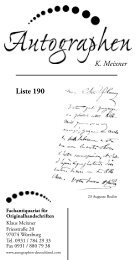 K. Meixner Liste 190 - Autographen Deutschland