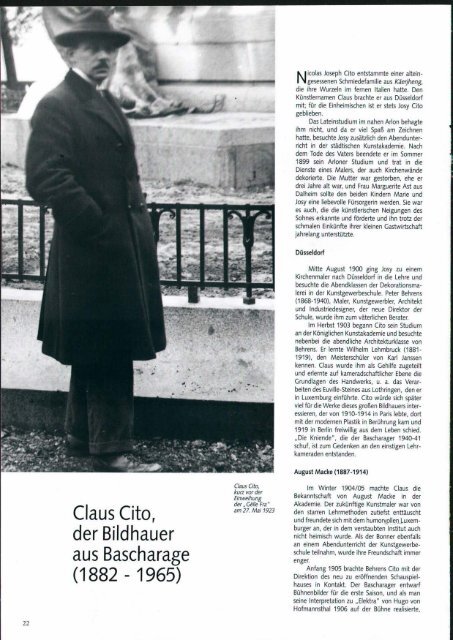 Claus Cito, der Bildhauer aus Bascharage (1882-1965) - Ons Stad