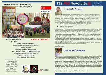 TSS PSG Newslette - Tanglin Secondary School - Ministry of ...