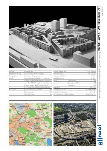 Projektdatenblatt Richti-Areal, Wallisellen ZH - Allreal Holding AG