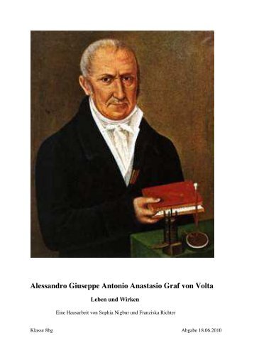 Alessandro Giuseppe Antonio Anastasio Graf von Volta - Hansa ...