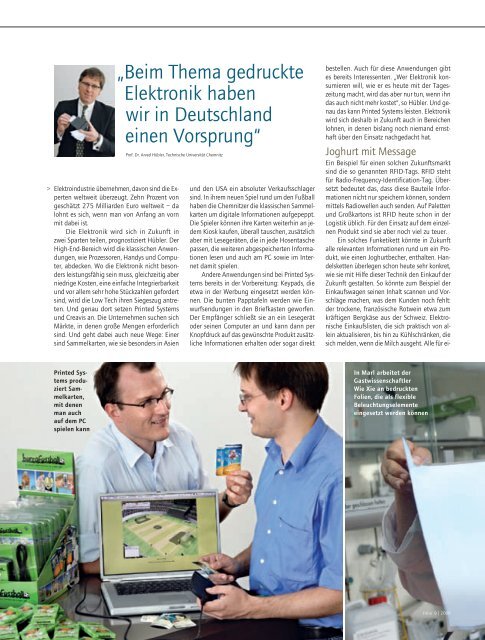 Gedruckte Elektronik - Technische Universität Chemnitz