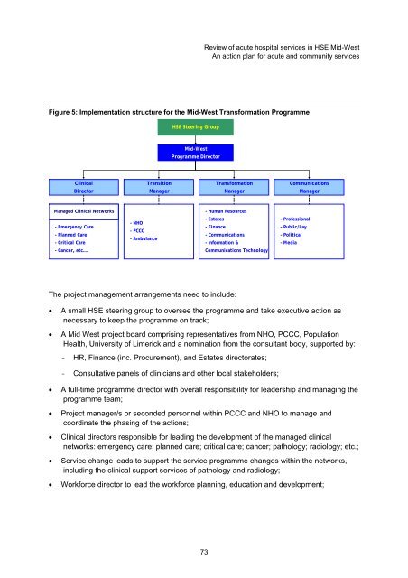 Review of acute hospital services in the Mid - Health Service Executive