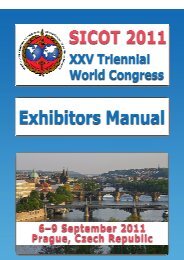 SICOT 201, XXV Triennial World Congress, 6 – 9 September, 2011 ...