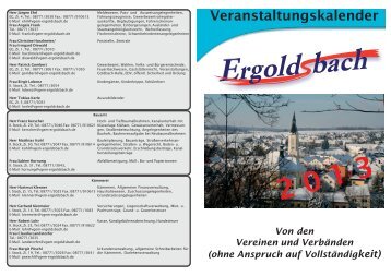 Veranstaltungskalender 2013 - Markt Ergoldsbach