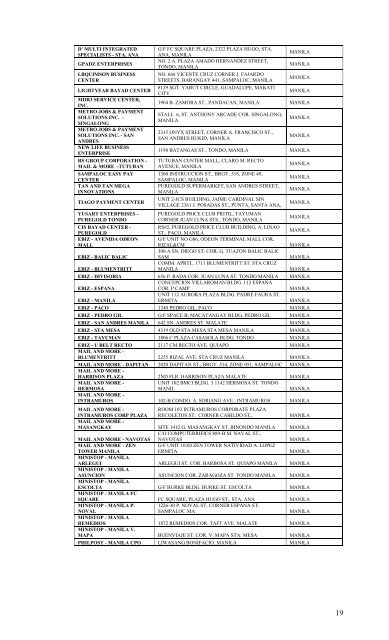 Lists of Bayad Center Owned, Franchisee and ... - Pag-ibig Fund