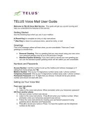 TELUS Voice Mail User Guide