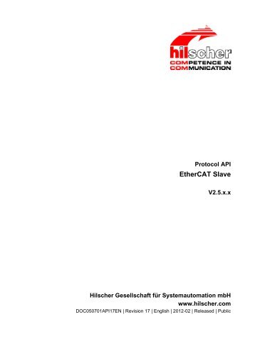 EtherCAT Slave Protocol API - Hilscher