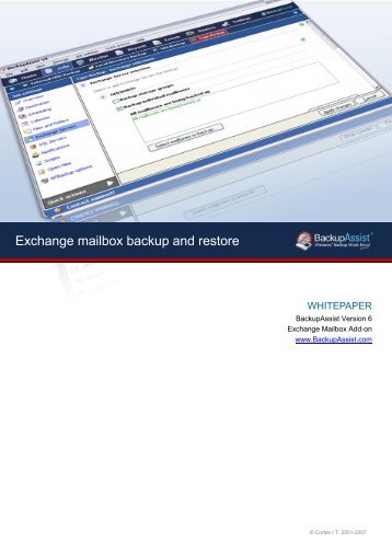 Exchange mailbox backup and restore whitepaper - BackupAssist