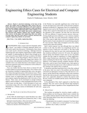 Engineering ethics cases for electrical and computer engineering ...