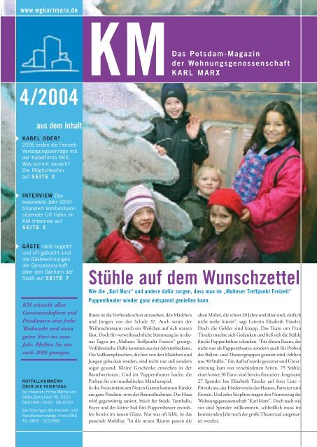 KM Magazin 4/2004 - Wohnungsgenossenschaft "Karl Marx ...