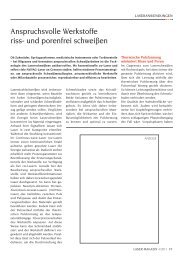 anspruchsvolle werkstoffe riss- und porenfrei ... - Laser Magazin