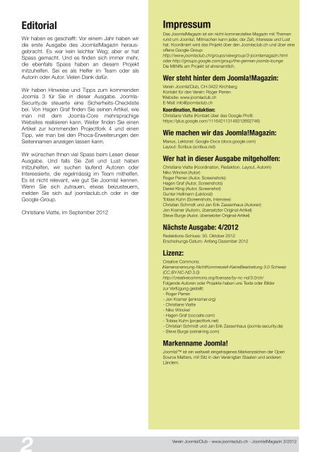 Magazin 3/2012 als PDF - Joomla!Club