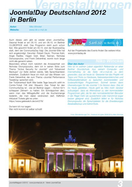 Magazin 3/2012 als PDF - Joomla!Club