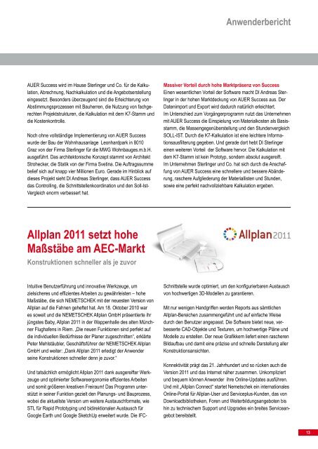 AUER Magazin 2011-01 - AUER - Die Bausoftware GmbH