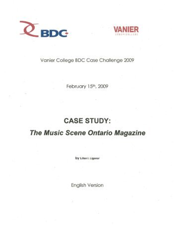 CASE STUDY: The Music Scene Ontario Magazine - Vanier College