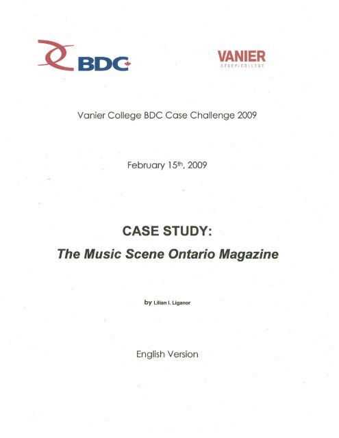 CASE STUDY: The Music Scene Ontario Magazine - Vanier College